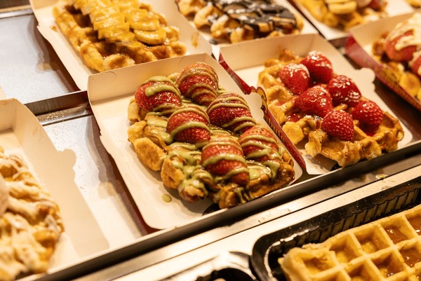 Belgijskie jedzenie i wafle